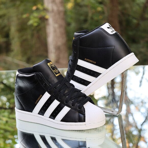 Adidas Superstar Up Wedge Black White - Picture 1 of 14